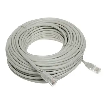 Omrežni Kabel | CAT5e | RJ45 moški - RJ45 moški | 20 metrov | Siva --- Ethernet UTP 8P8C
